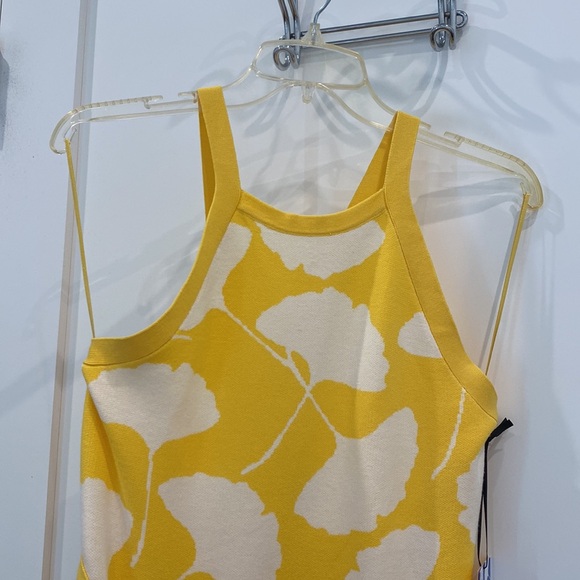 Diane Von Furstenberg DVF for Target halter neck ginkgo yellow dress size medium - Picture 6 of 10